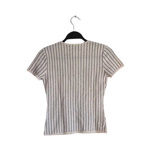 Heidi Weisel stripped cashmere front pocket t shirt size small - Picture 2 of 4